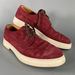 GUCCI Size 9 Burgundy Leather Lace Up Lace Up Shoes